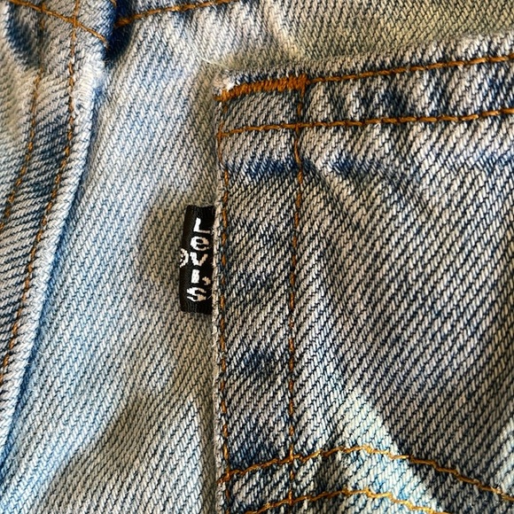 Vintage 90’s Exposed Button Fly Denim Levi’s Shorts Black Tab size 2/4 - Picture 3 of 5